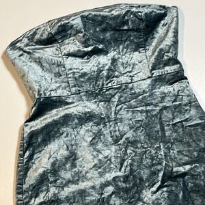 Urban Outfitters Velvet Strapless Dress Size 8 Green Soft Stretchy Bodycon Mini